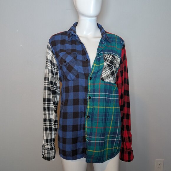 Aaliyah “R&B Princess” Patchwork Flannel Shirt – Size Medium - Picture 2 of 2